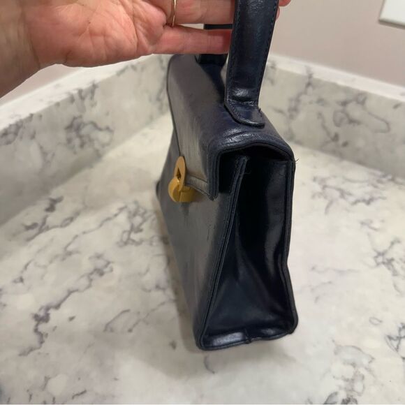 Classic Vintage Elegant Navy brass minibag Handbag - Picture 5 of 15